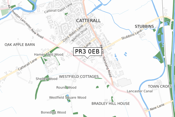 PR3 0EB map - small scale - OS Open Zoomstack (Ordnance Survey)