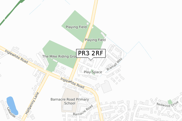 PR3 2RF map - large scale - OS Open Zoomstack (Ordnance Survey)