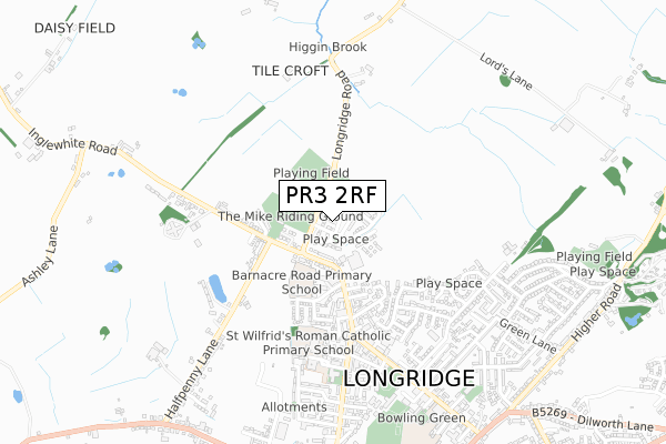 PR3 2RF map - small scale - OS Open Zoomstack (Ordnance Survey)