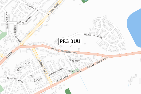 PR3 3UU map - large scale - OS Open Zoomstack (Ordnance Survey)