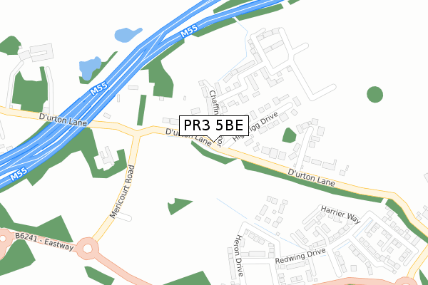 PR3 5BE map - large scale - OS Open Zoomstack (Ordnance Survey)