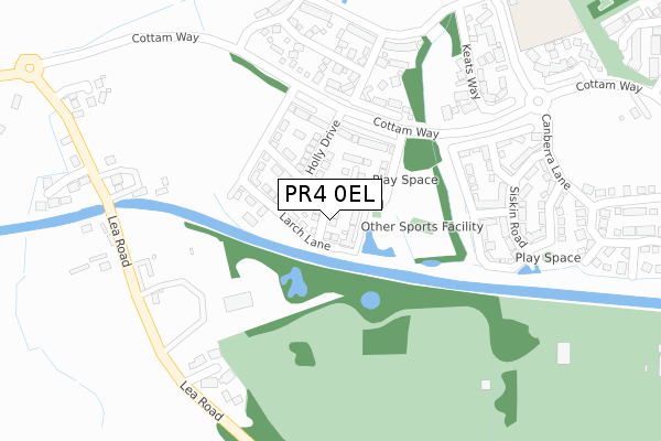 PR4 0EL map - large scale - OS Open Zoomstack (Ordnance Survey)