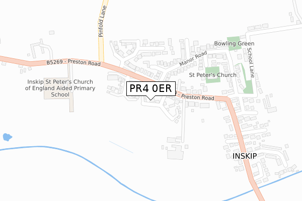 PR4 0ER map - large scale - OS Open Zoomstack (Ordnance Survey)