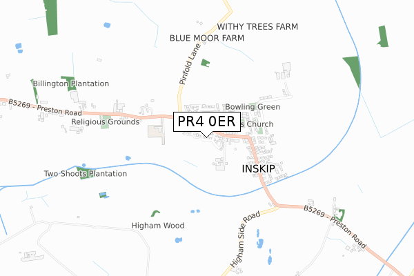 PR4 0ER map - small scale - OS Open Zoomstack (Ordnance Survey)