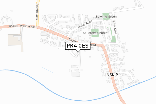 PR4 0ES map - large scale - OS Open Zoomstack (Ordnance Survey)