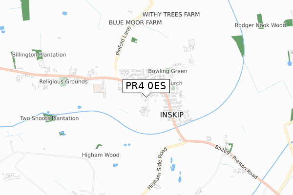 PR4 0ES map - small scale - OS Open Zoomstack (Ordnance Survey)