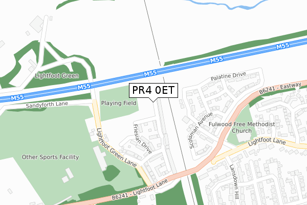 PR4 0ET map - large scale - OS Open Zoomstack (Ordnance Survey)