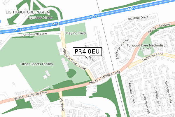 PR4 0EU map - large scale - OS Open Zoomstack (Ordnance Survey)