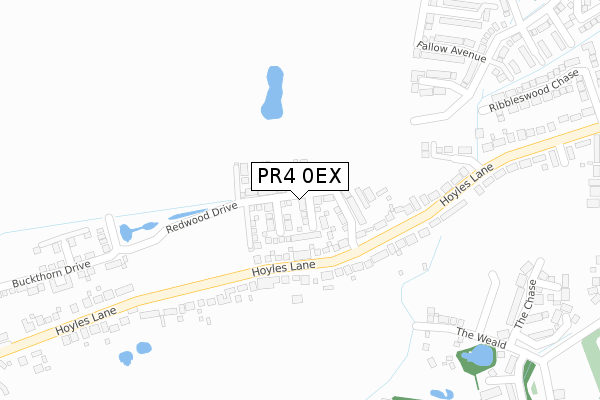 PR4 0EX map - large scale - OS Open Zoomstack (Ordnance Survey)