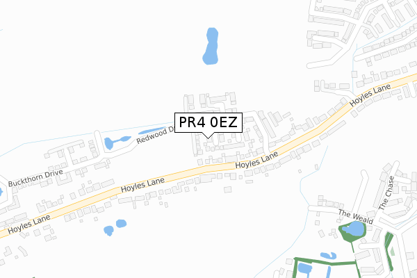 PR4 0EZ map - large scale - OS Open Zoomstack (Ordnance Survey)