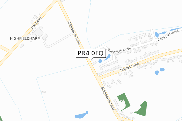 PR4 0FQ map - large scale - OS Open Zoomstack (Ordnance Survey)