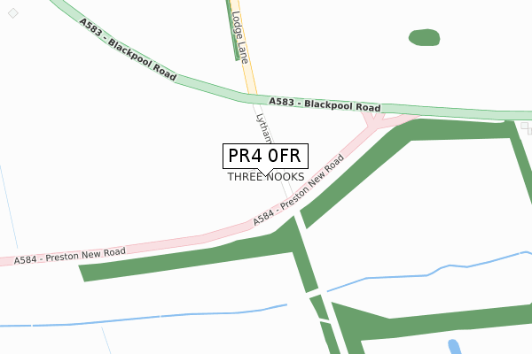 PR4 0FR map - large scale - OS Open Zoomstack (Ordnance Survey)