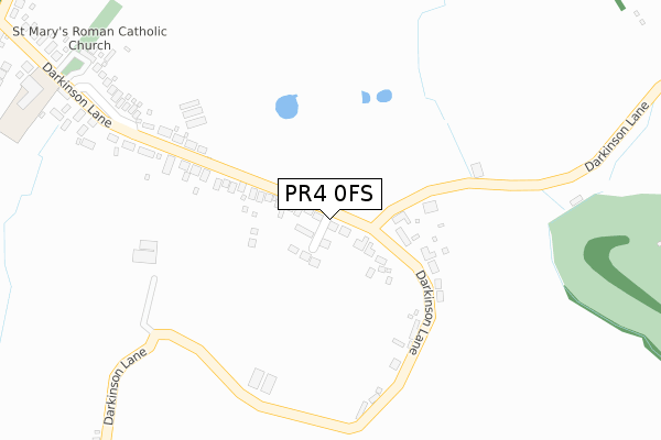 PR4 0FS map - large scale - OS Open Zoomstack (Ordnance Survey)