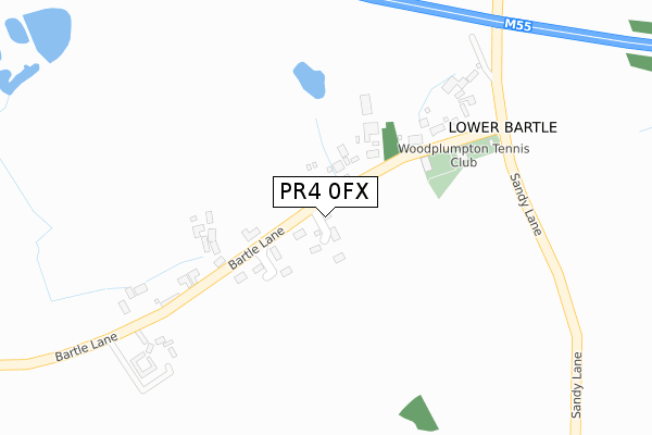 PR4 0FX map - large scale - OS Open Zoomstack (Ordnance Survey)