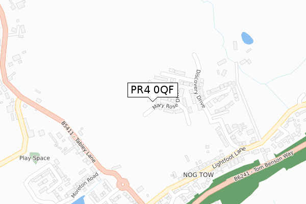 PR4 0QF map - large scale - OS Open Zoomstack (Ordnance Survey)