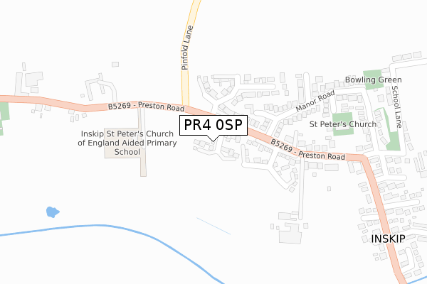 PR4 0SP map - large scale - OS Open Zoomstack (Ordnance Survey)