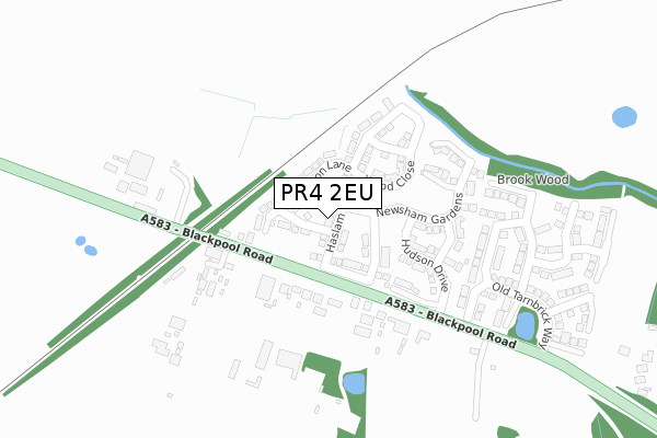 PR4 2EU map - large scale - OS Open Zoomstack (Ordnance Survey)