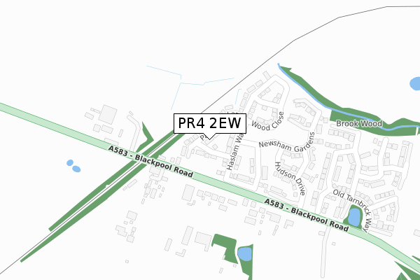 PR4 2EW map - large scale - OS Open Zoomstack (Ordnance Survey)