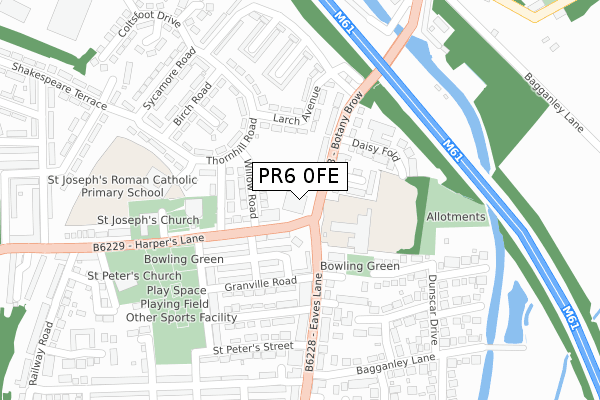 PR6 0FE map - large scale - OS Open Zoomstack (Ordnance Survey)