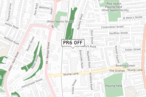 PR6 0FF map - large scale - OS Open Zoomstack (Ordnance Survey)