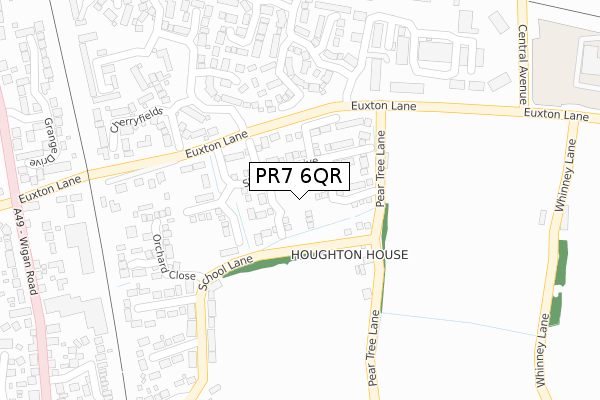 PR7 6QR map - large scale - OS Open Zoomstack (Ordnance Survey)