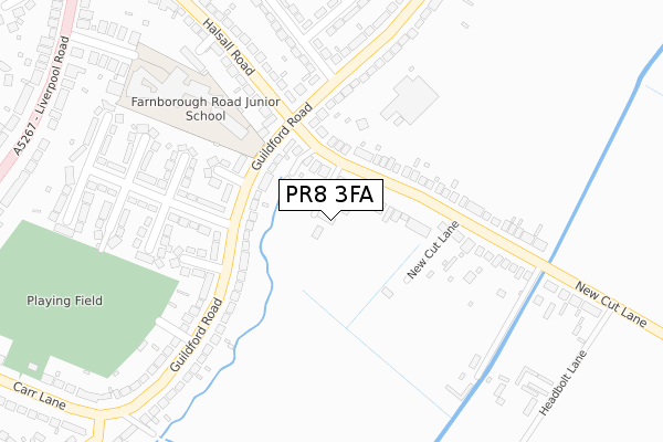 PR8 3FA map - large scale - OS Open Zoomstack (Ordnance Survey)