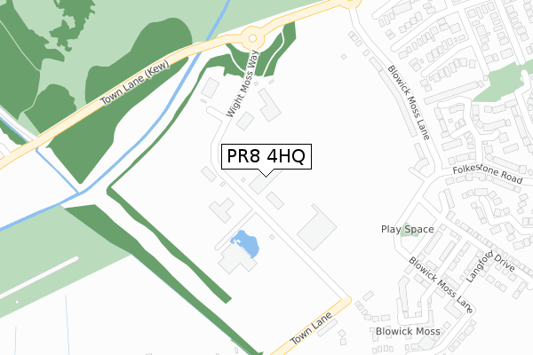 PR8 4HQ map - large scale - OS Open Zoomstack (Ordnance Survey)