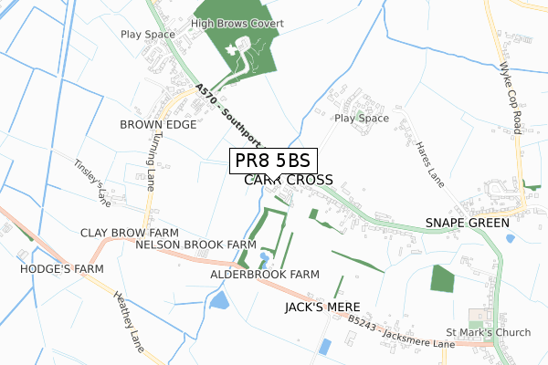 PR8 5BS map - small scale - OS Open Zoomstack (Ordnance Survey)