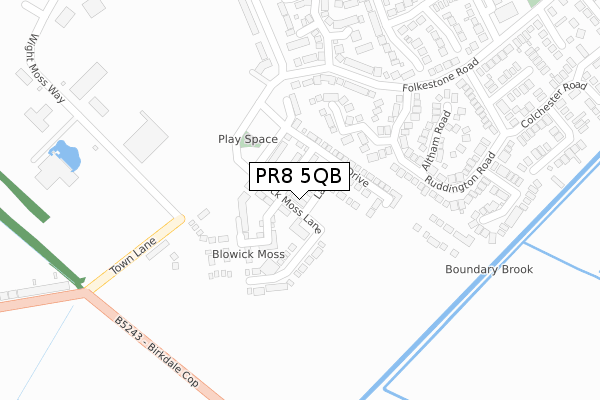 PR8 5QB map - large scale - OS Open Zoomstack (Ordnance Survey)