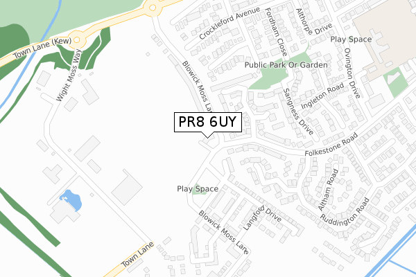 PR8 6UY map - large scale - OS Open Zoomstack (Ordnance Survey)