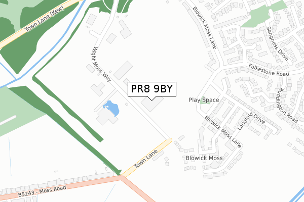 PR8 9BY map - large scale - OS Open Zoomstack (Ordnance Survey)