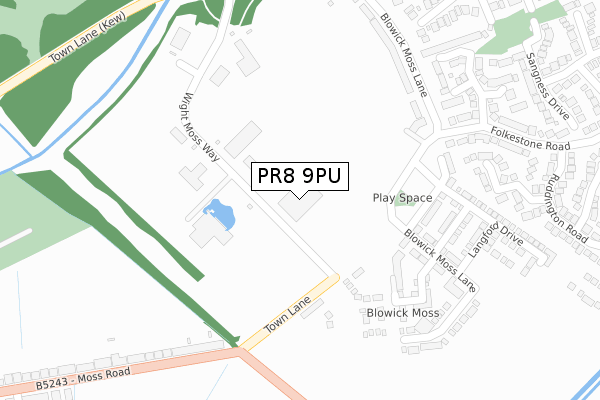 PR8 9PU map - large scale - OS Open Zoomstack (Ordnance Survey)