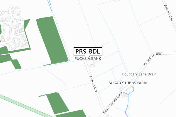 PR9 8DL map - large scale - OS Open Zoomstack (Ordnance Survey)