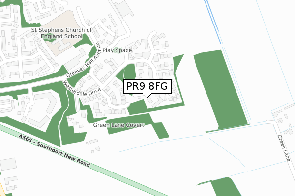 PR9 8FG map - large scale - OS Open Zoomstack (Ordnance Survey)