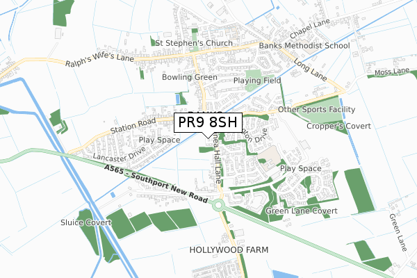 PR9 8SH map - small scale - OS Open Zoomstack (Ordnance Survey)