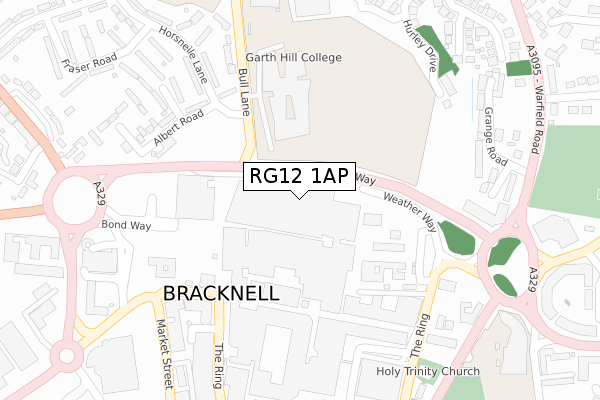 RG12 1AP map - large scale - OS Open Zoomstack (Ordnance Survey)