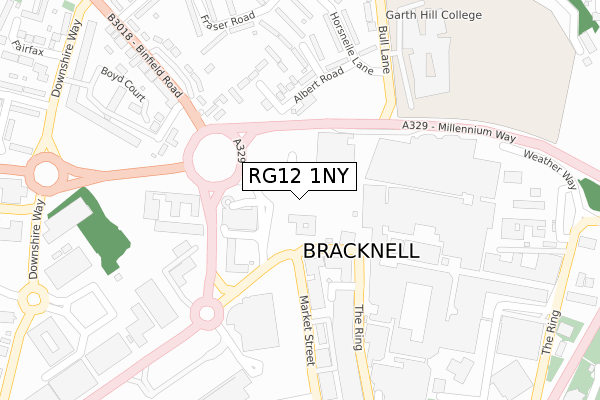 RG12 1NY map - large scale - OS Open Zoomstack (Ordnance Survey)