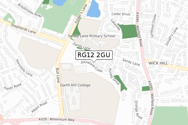 RG12 2GU map - large scale - OS Open Zoomstack (Ordnance Survey)