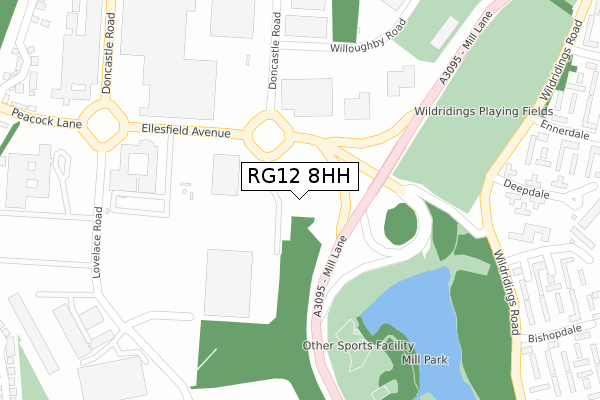 RG12 8HH map - large scale - OS Open Zoomstack (Ordnance Survey)