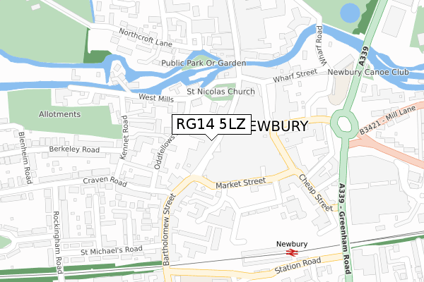 RG14 5LZ map - large scale - OS Open Zoomstack (Ordnance Survey)