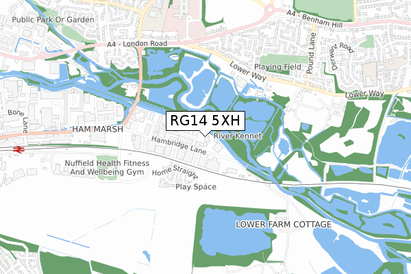 RG14 5XH map - small scale - OS Open Zoomstack (Ordnance Survey)