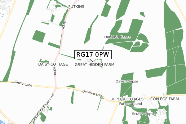 RG17 0PW map - small scale - OS Open Zoomstack (Ordnance Survey)