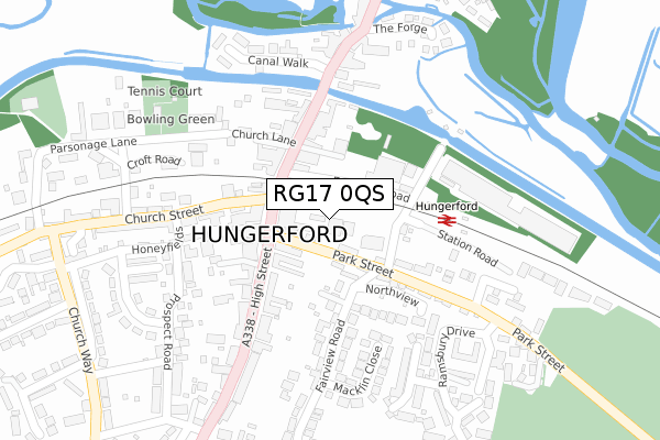 RG17 0QS map - large scale - OS Open Zoomstack (Ordnance Survey)