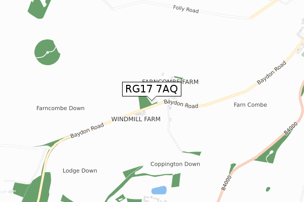 RG17 7AQ map - small scale - OS Open Zoomstack (Ordnance Survey)