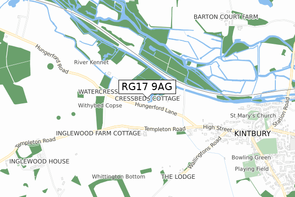 RG17 9AG map - small scale - OS Open Zoomstack (Ordnance Survey)