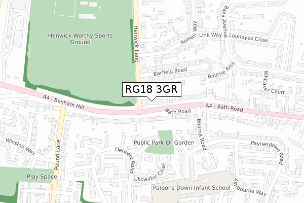 RG18 3GR map - large scale - OS Open Zoomstack (Ordnance Survey)