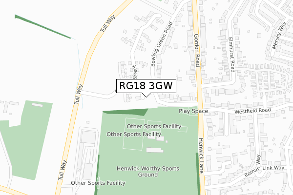 RG18 3GW map - large scale - OS Open Zoomstack (Ordnance Survey)