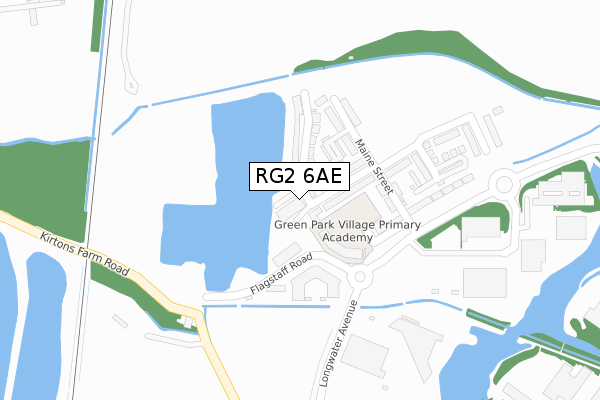 RG2 6AE map - large scale - OS Open Zoomstack (Ordnance Survey)