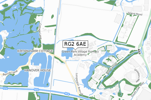 RG2 6AE map - small scale - OS Open Zoomstack (Ordnance Survey)