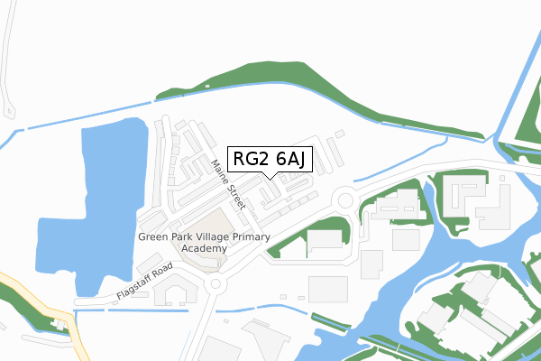 RG2 6AJ map - large scale - OS Open Zoomstack (Ordnance Survey)